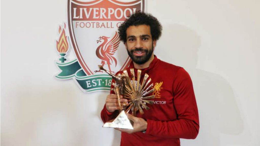 Mohammed Salah with the BBC African Footballer of the Year Award 2017