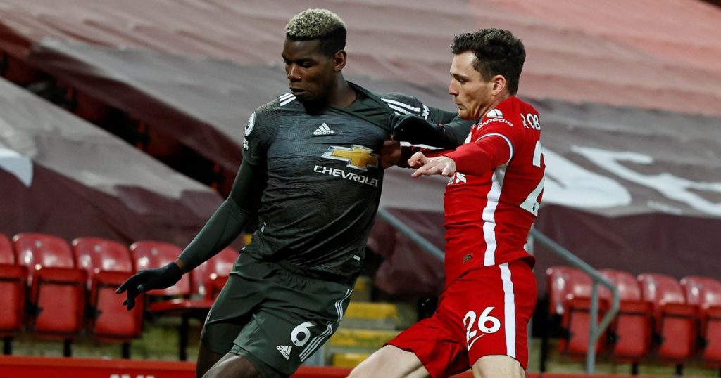 Pogba struggling ball with Liverpool's player straightnews