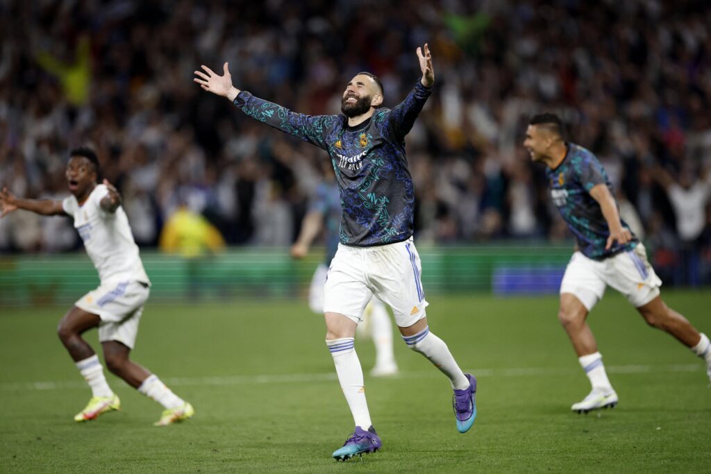 Karim Benzema of Real Madrid celebrating Manchester City in the Champions League to reach final - Straightnews