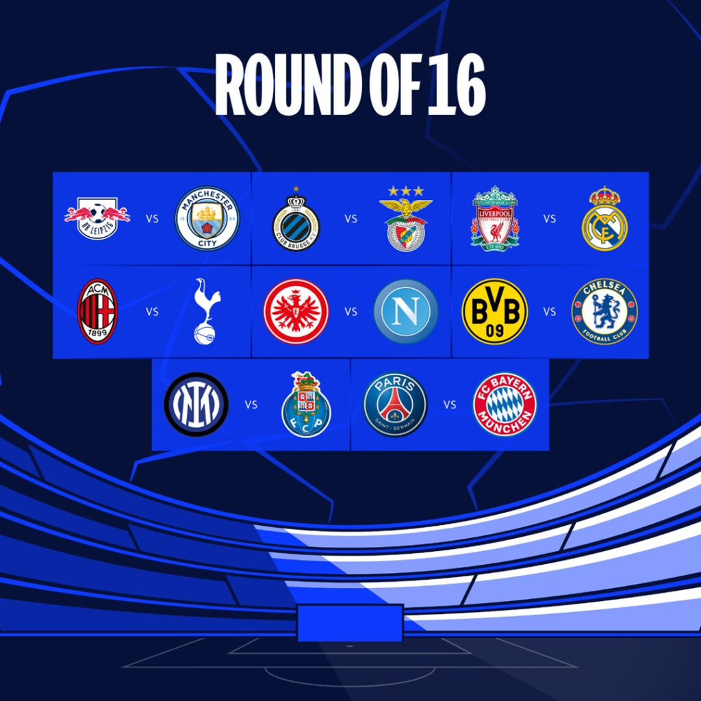 Round 16 for UEFA Champions draws- straightnews