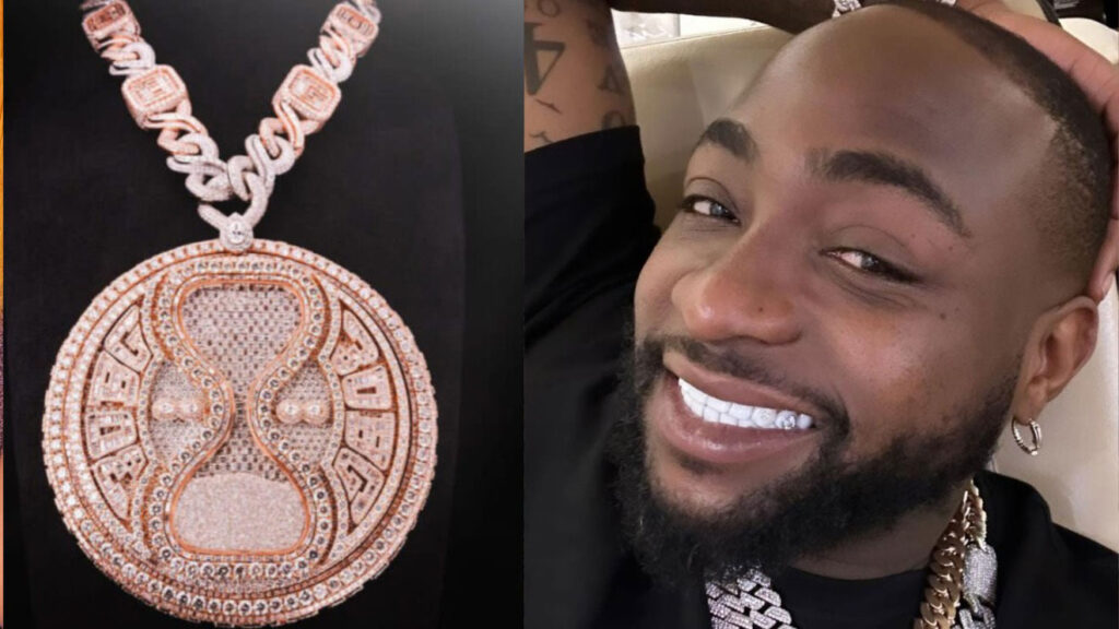 Davido with his billionaire-worth diamond necklace - Straightnews