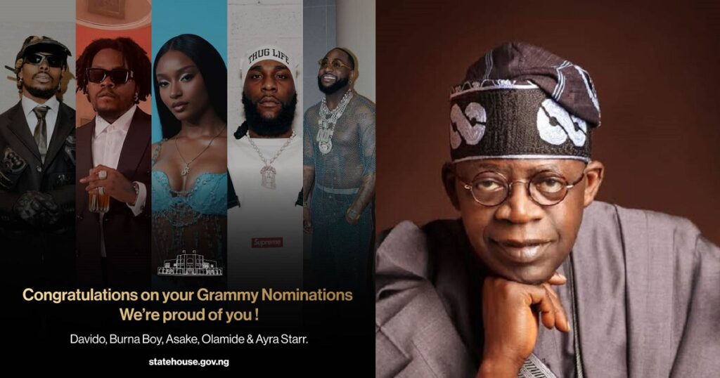 2024 Grammy nominees, President bola Tinubu - Straightnews