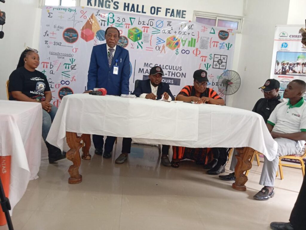 Professor Etim Udoessien addressing the press at 2024 Math-a-thon event - Straightnews