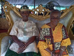 Professor Akpanudo and wife, Jessie at the  birthday ceremony- Straightnews 