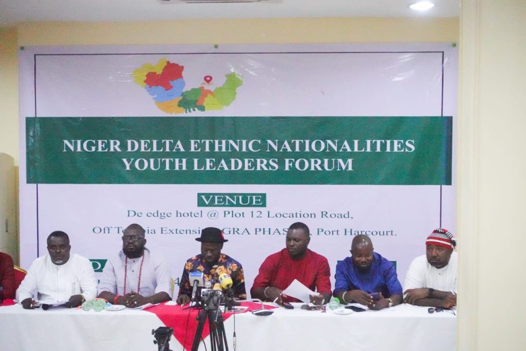 The Ijaw Youths Council (IYC) President, Jonathan Lokpobiri addressing the press - Straightnews