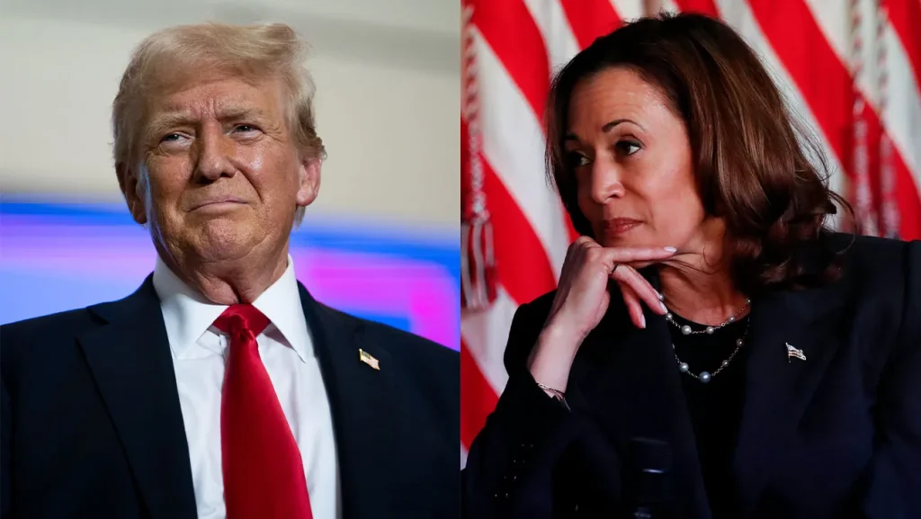 Donald Trump and Kamala Harris - Straightnews