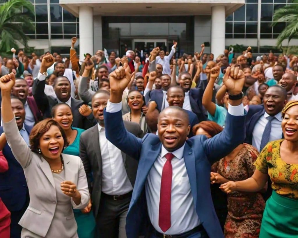 Akwa Ibom workers celebrating N80000 minimum wage - Straightnews