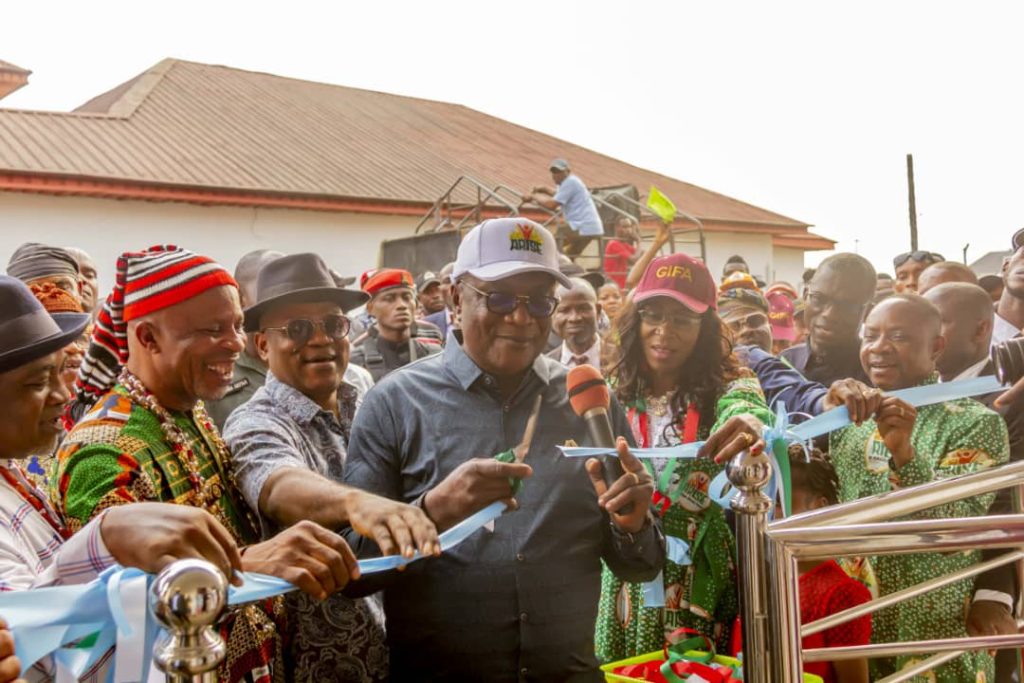 AKHA Speaker, Rt. Hon. Udeme Otong inaugurating one of the projects - Straightnews