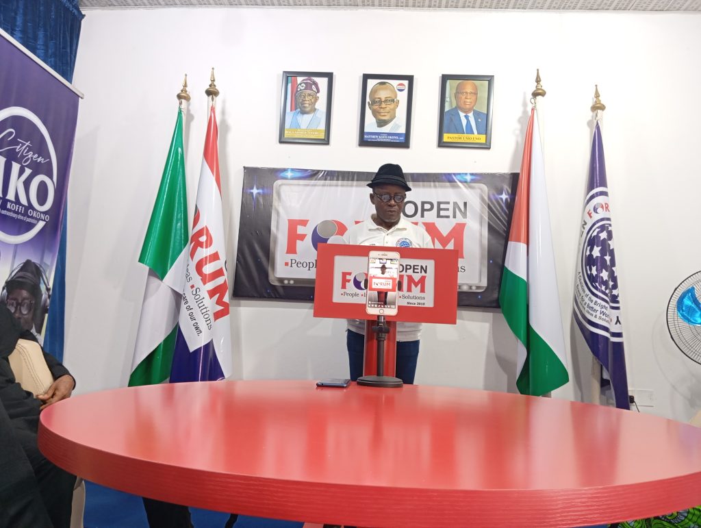 Matthew Koffi Okono, President/Founder of Open Forum, addressing the press- Straightnews