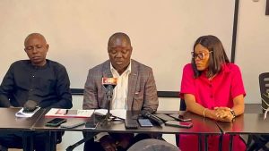 Mr. Friday Itim addressing the press in Uyo - Straightnews