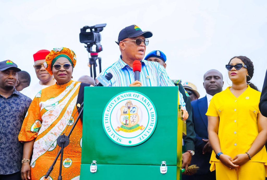 UNOC 2025: Gov Eno Lists Gains For Akwa Ibom Governor Umo Eno addressing the crowd - Straightnews