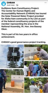 The team visits the borehole solar-powered project - Straightnews