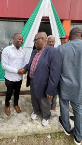 Mkposong Asuquo chatting with Prof. Akpan Hogan Ekpo - Straightnews