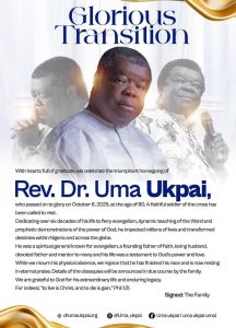 Obit announcement of Uma Ukpai - Straightnews