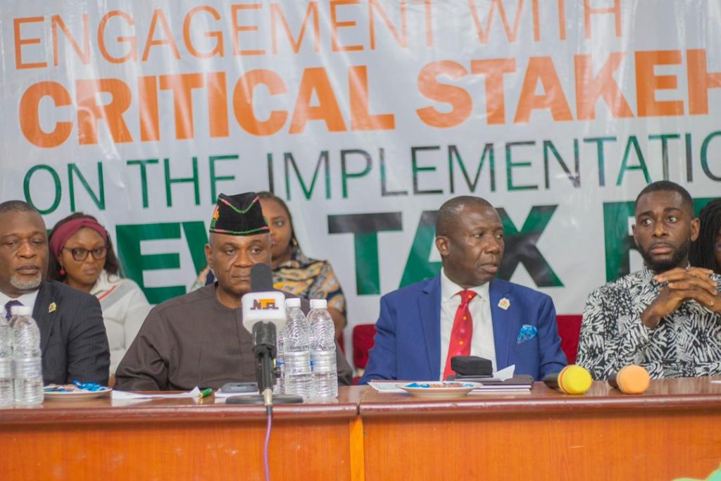 Emem Bob, Aniekan Umanah, Sir Okon Okon and Nsibiet John Udoh during the media engagement - Straightnews