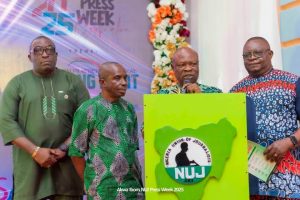 Some past NUJ, Akwa Ibom Council Chairmen including Israel Umoh, at the event - Straightnews