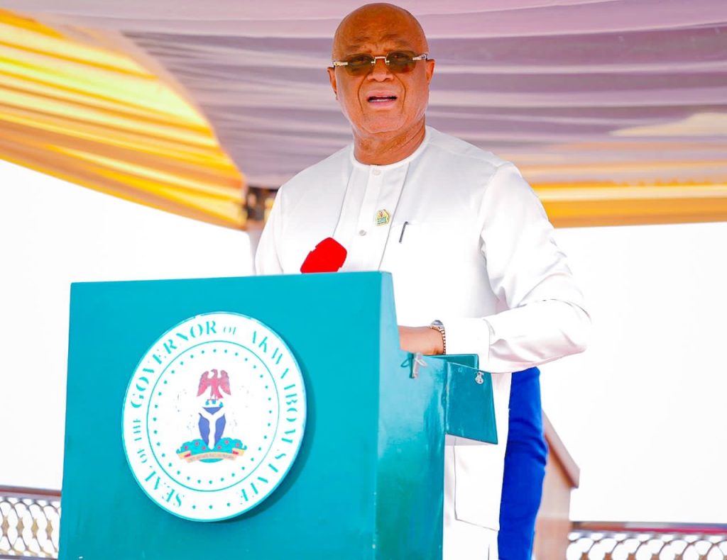 Governor Umo Eno speaking - Straightnews