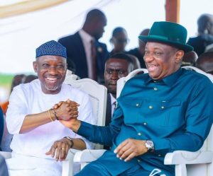 From left: Obongemem Ekperikpe Ekpo, Minister of Petroleum Resources (Gas) and Festus Keyamo, Minister of Aviation - Straightnews