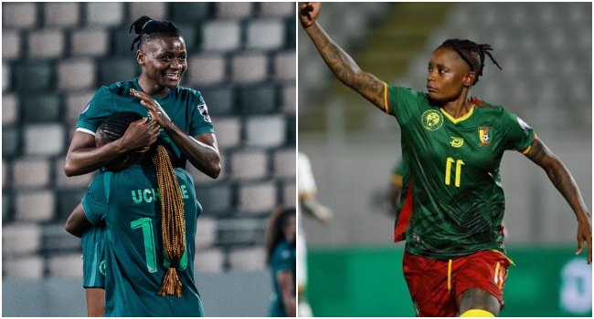 2026 WAFCON: Nigeria Bow Out Against Cameroon Cameroon celebrating after scoring against Nigeria - Straightnews