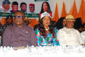 Rt. Hon. Udeme Otong, Speaker, AKHA (Left), Mrs Ime Charles (middle) and Dr. Aniekan Umanah (right) - Straightnews
