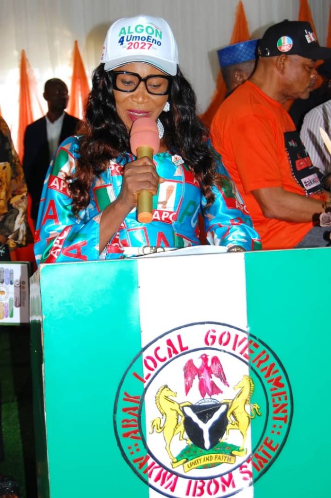 Abak Stakeholders Pass Vote of Confidence in Council Boss Mrs Charles After Two Years Mrs Ime Effiong Charles presenting her scorecard - Straightnews